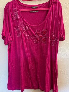 Po Pori Hand Embellished Top, Pink, XXL